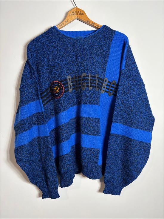 Bugle Boy Other - Vintage 90s Bugle Boy Sweater Blue Colorblock Striped